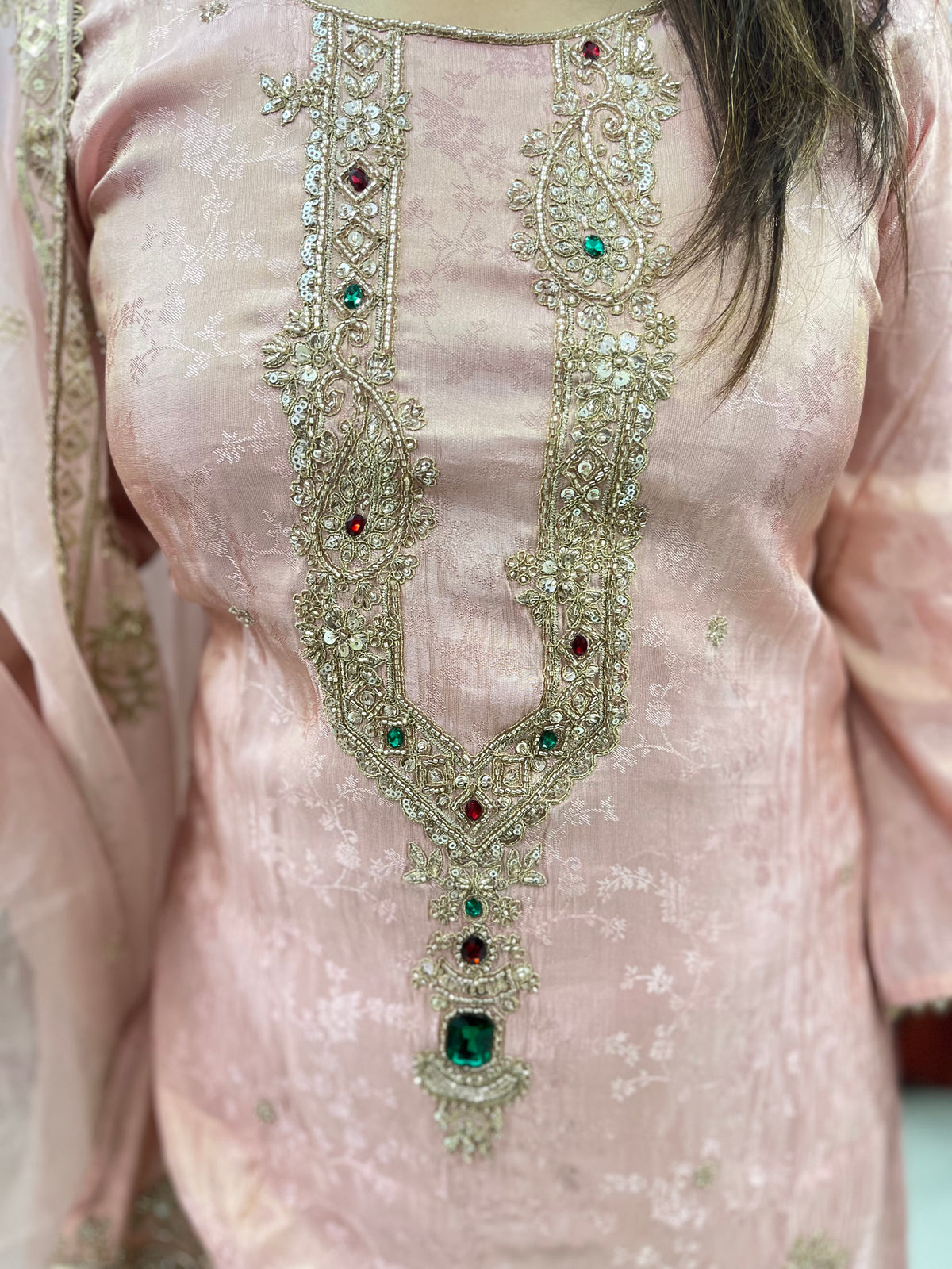 The Heera Stone Embroidered Dupatta Set