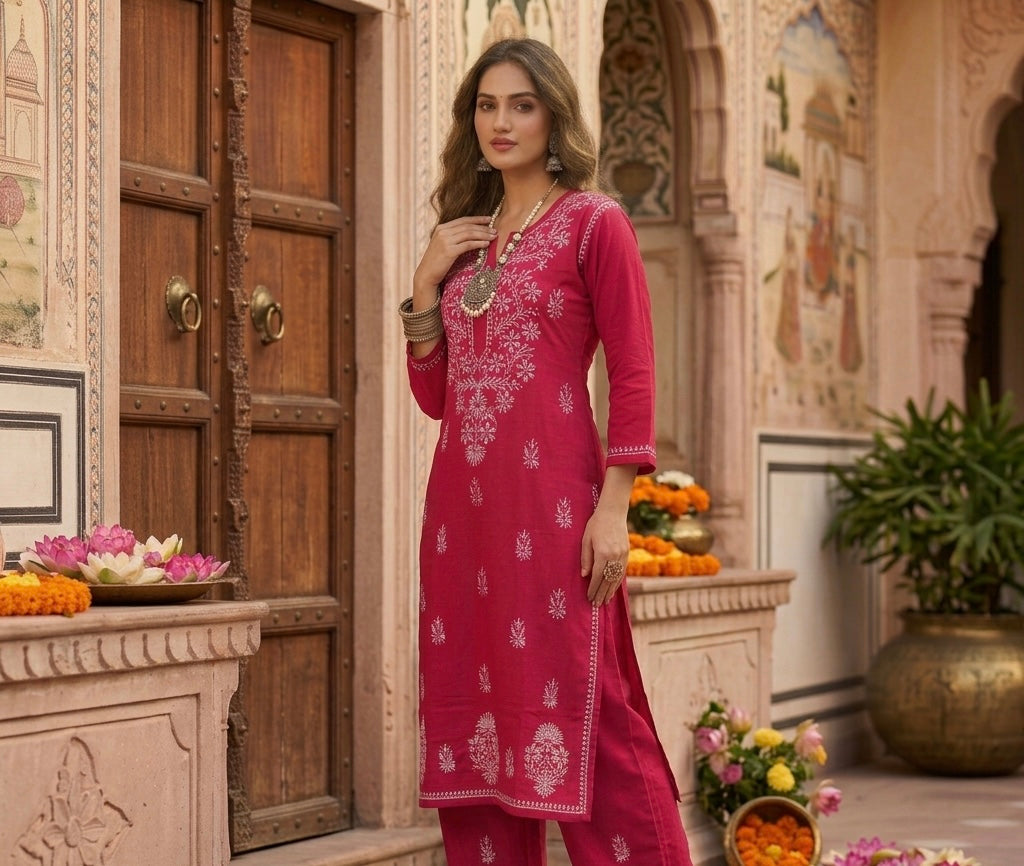 The Nazraana Lakhnavi Kurti Set