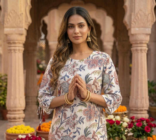 The Gulbagh Handblock Embroidered Top