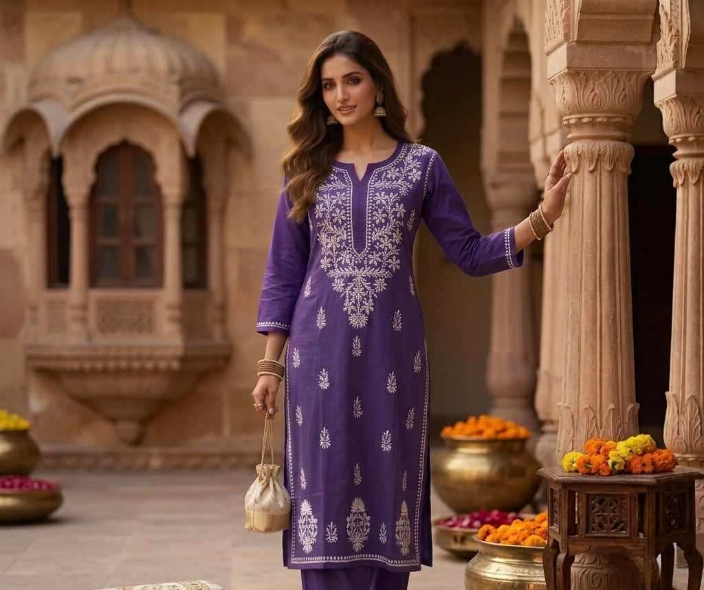 The Nazraana Lakhnavi Kurti Set