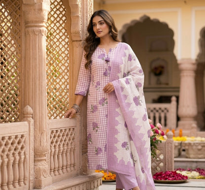 The Gulrukh Check Dupatta Set