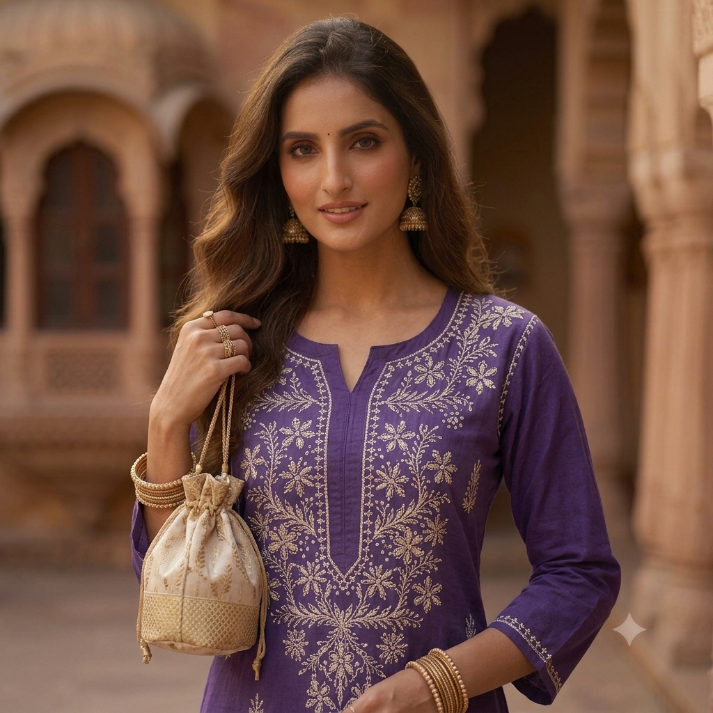 The Nazraana Lakhnavi Kurti Set