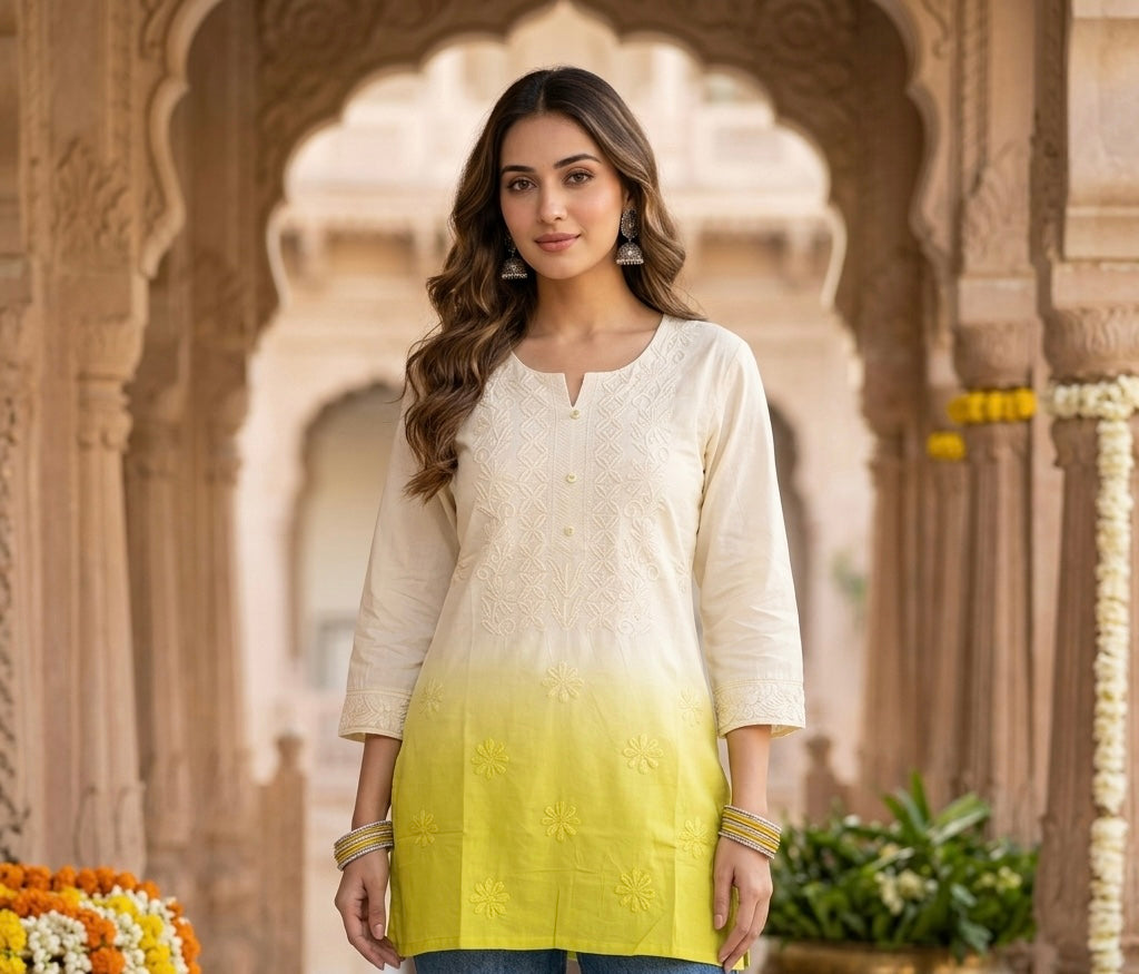 The Ombre Embroidered Top