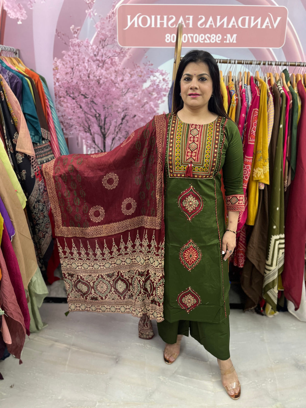 The Dhaani Kutch Embroidered Dupatta Set