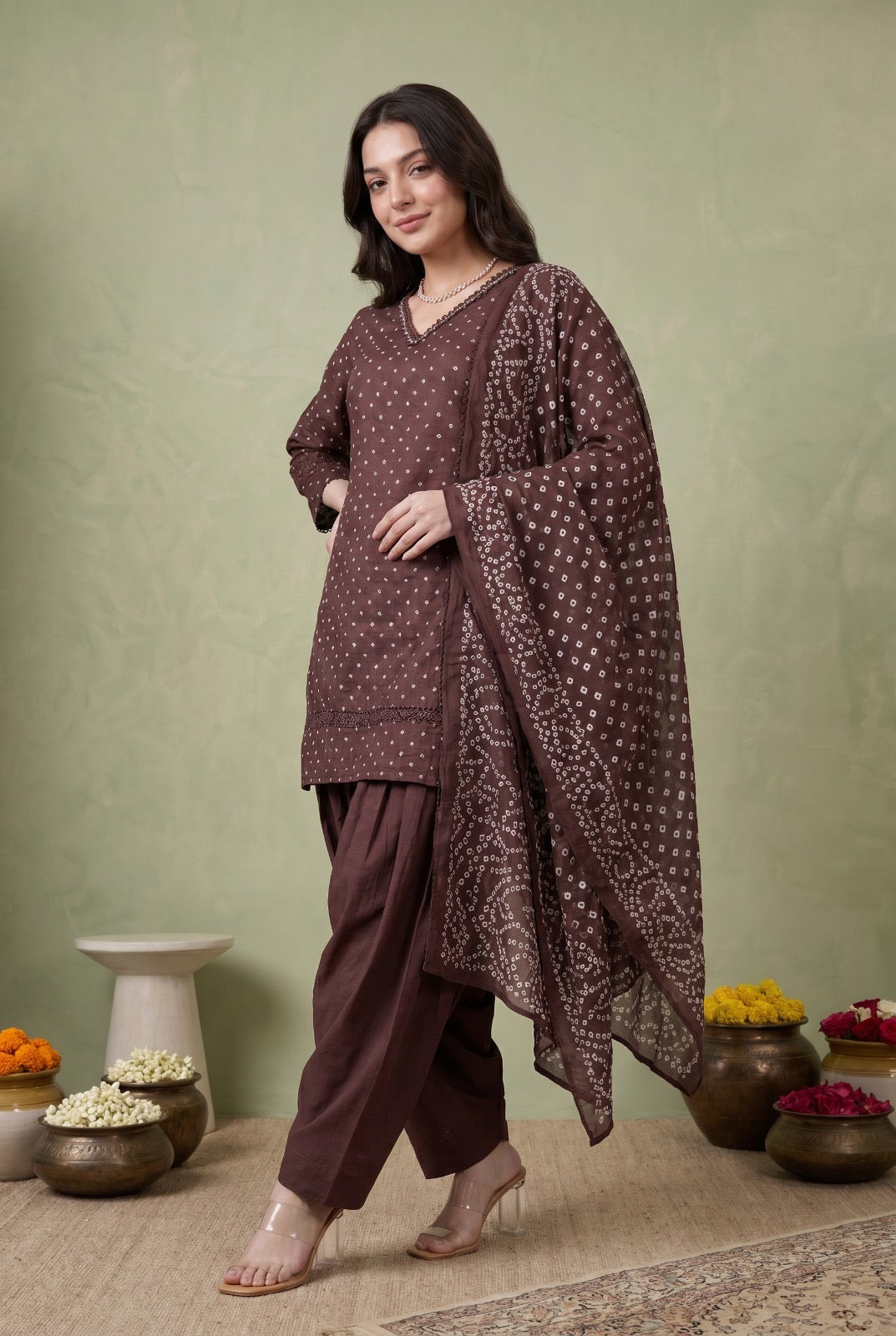 Traditional Bandhani Print Salwar Set