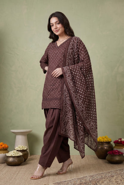 Traditional Bandhani Print Salwar Set