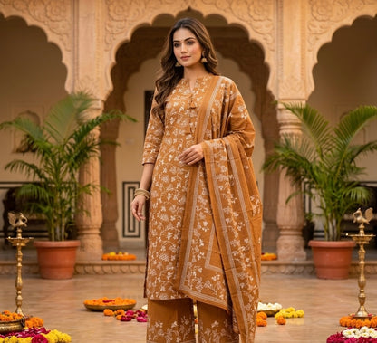 Romantic Lovebirds Embroidered Dupatta Set