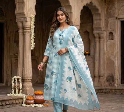 The Gulrukh Check Dupatta Set
