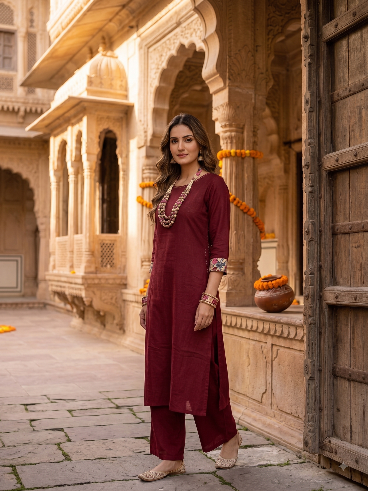The Ranihaar Kurti Set with Necklace
