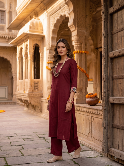 The Ranihaar Kurti Set with Necklace