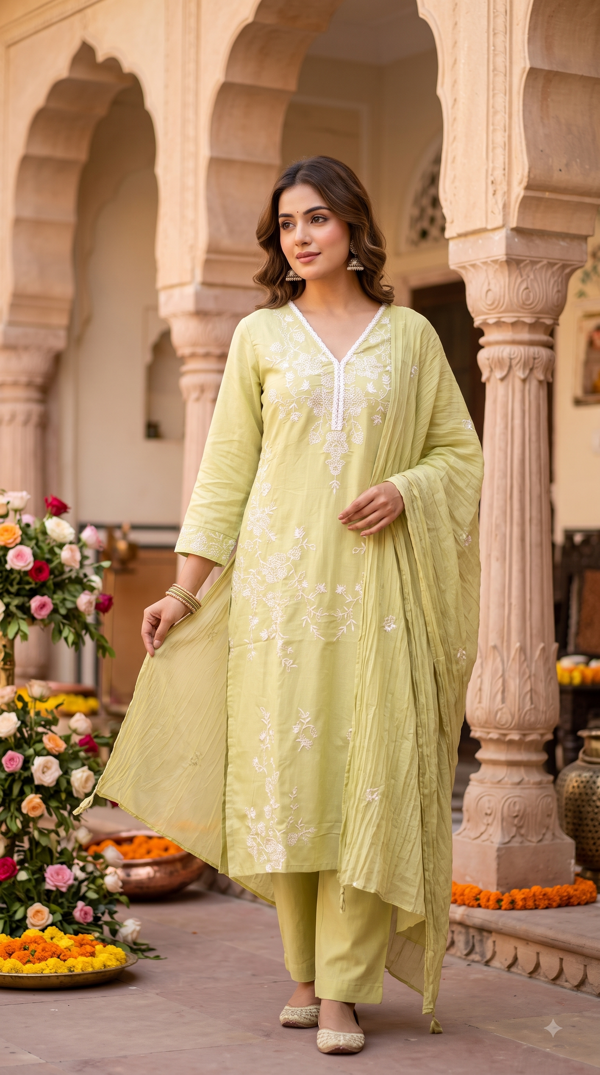 The Ruhaani Soft Embroidery Dupatta Set