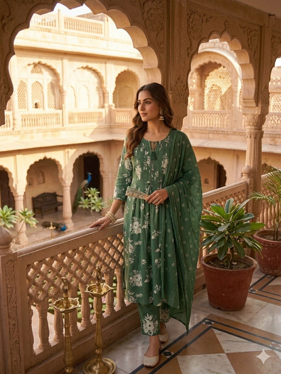 Peace Bird Dupatta Set