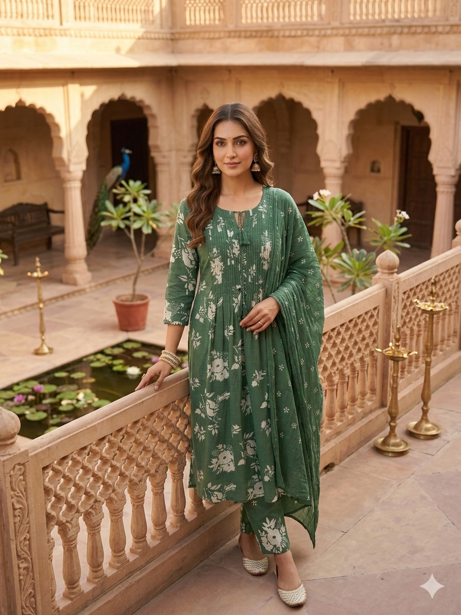 Peace Bird Dupatta Set