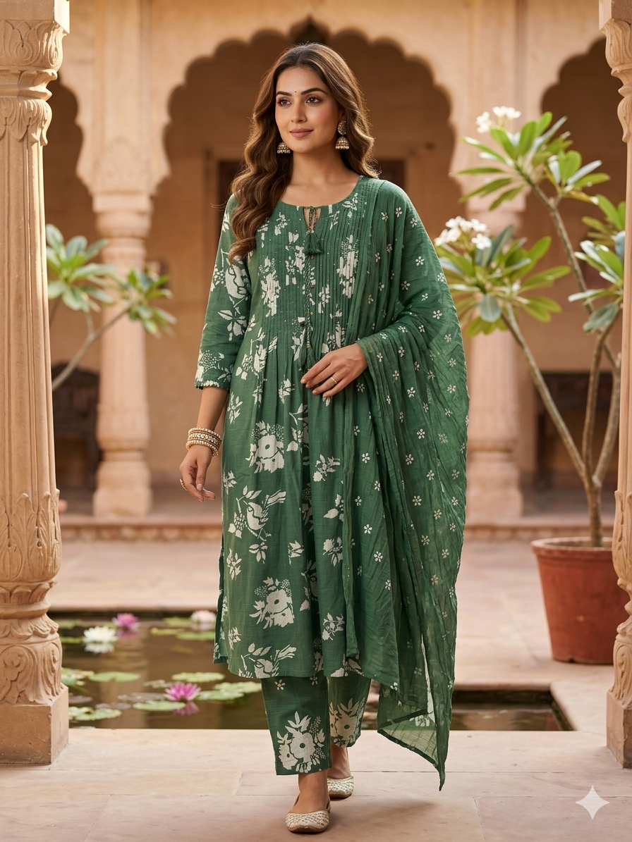 Peace Bird Dupatta Set