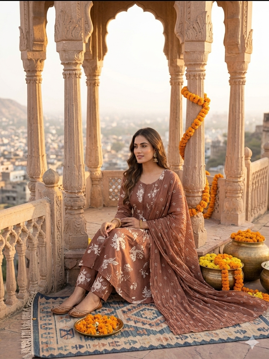 Peace Bird Dupatta Set