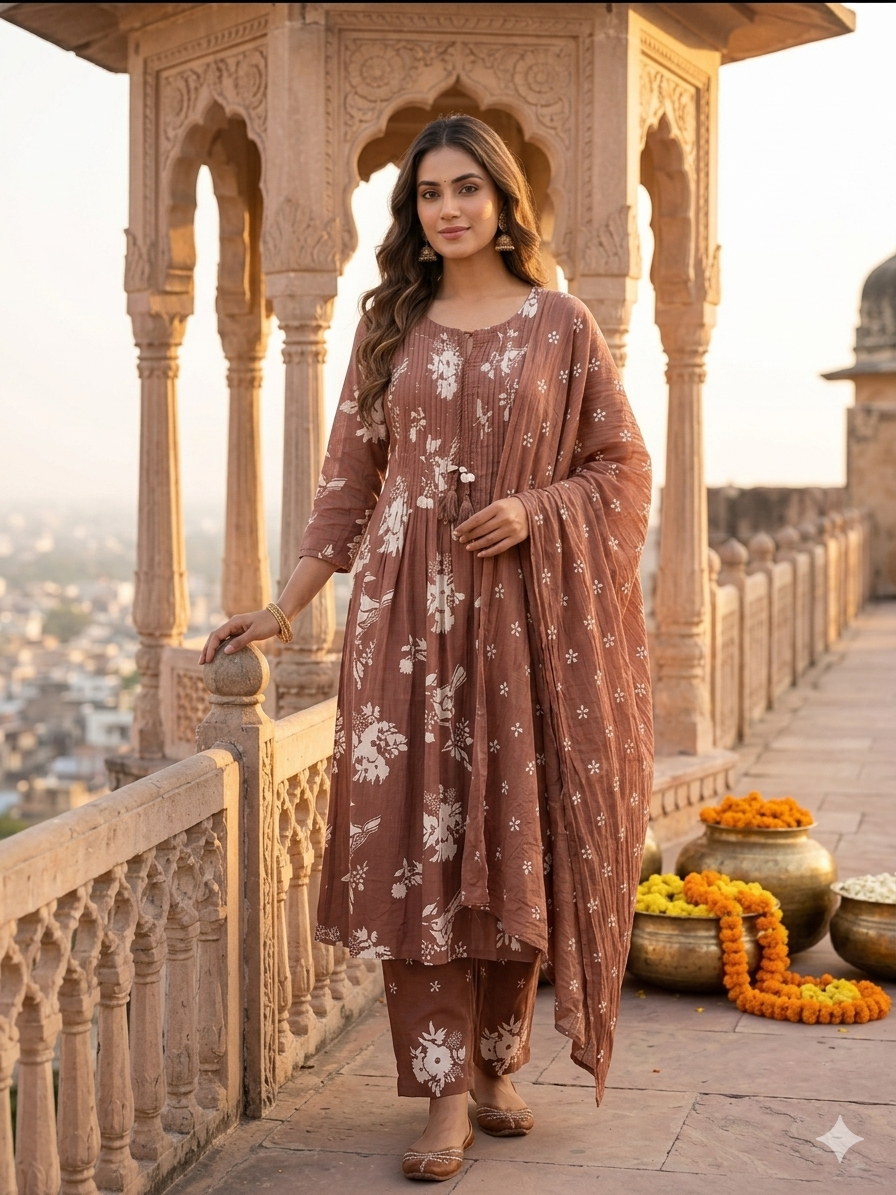 Peace Bird Dupatta Set