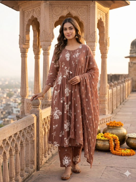 Peace Bird Dupatta Set