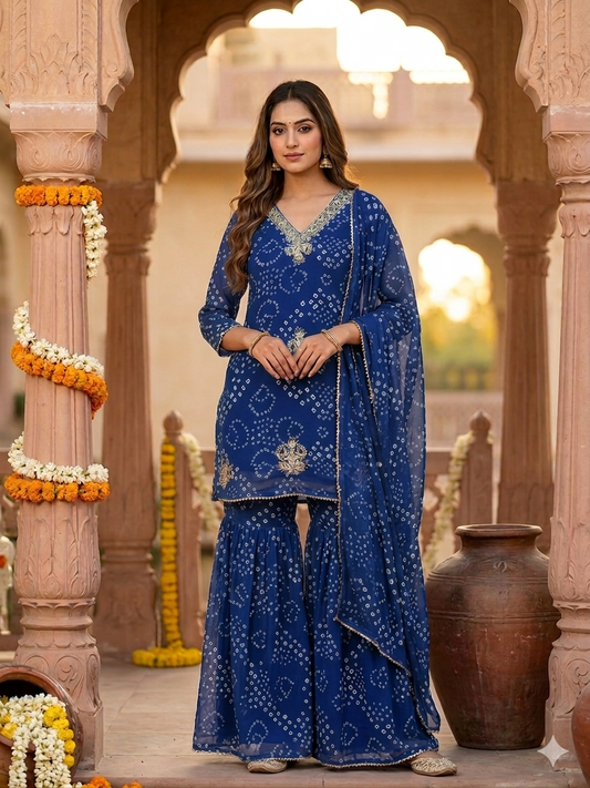 Bandhej Dupatta Set