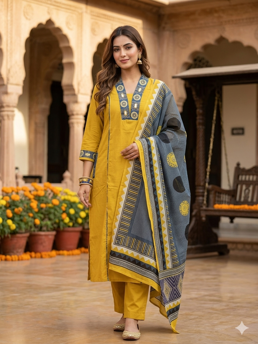 Mirror Kutch Dupatta Set