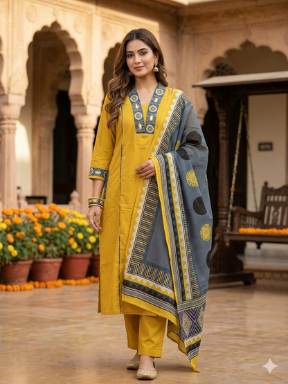 Mirror Kutch Dupatta Set