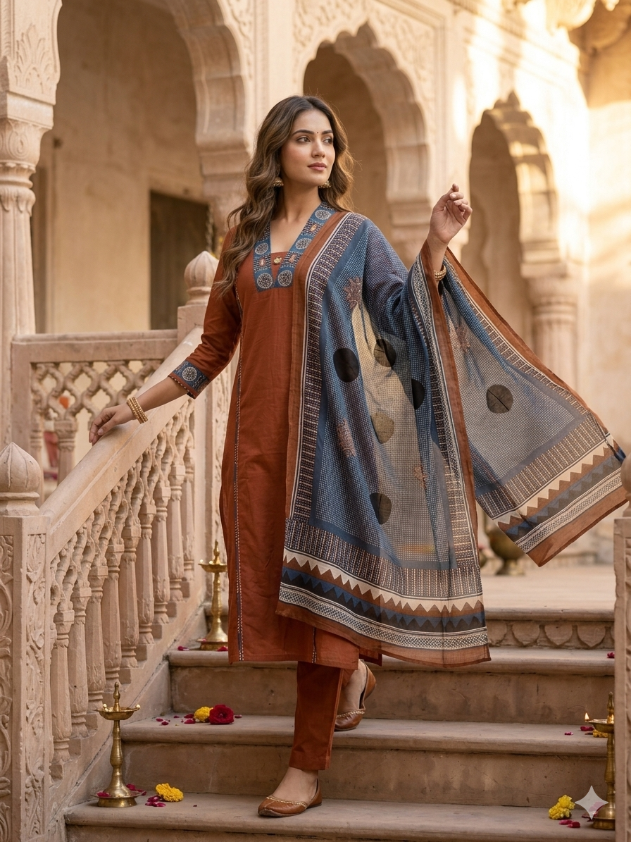 Mirror Kutch Dupatta Set