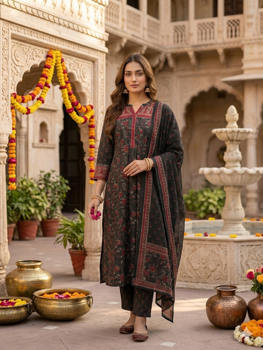 Rare Rose Dupatta Set
