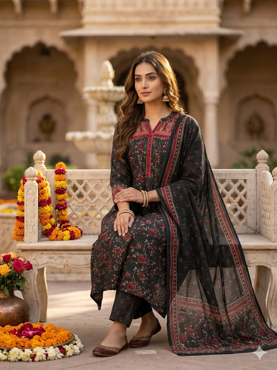 Rare Rose Dupatta Set
