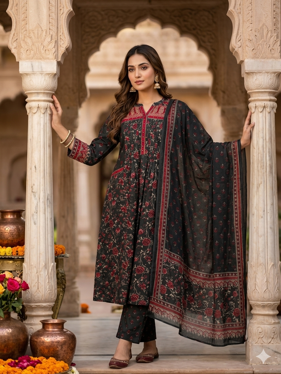 Rare Rose Dupatta Set
