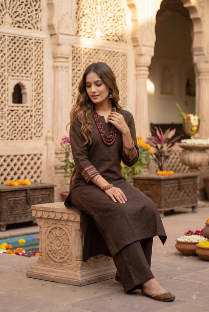 The Ranihaar Kurti Set with Necklace