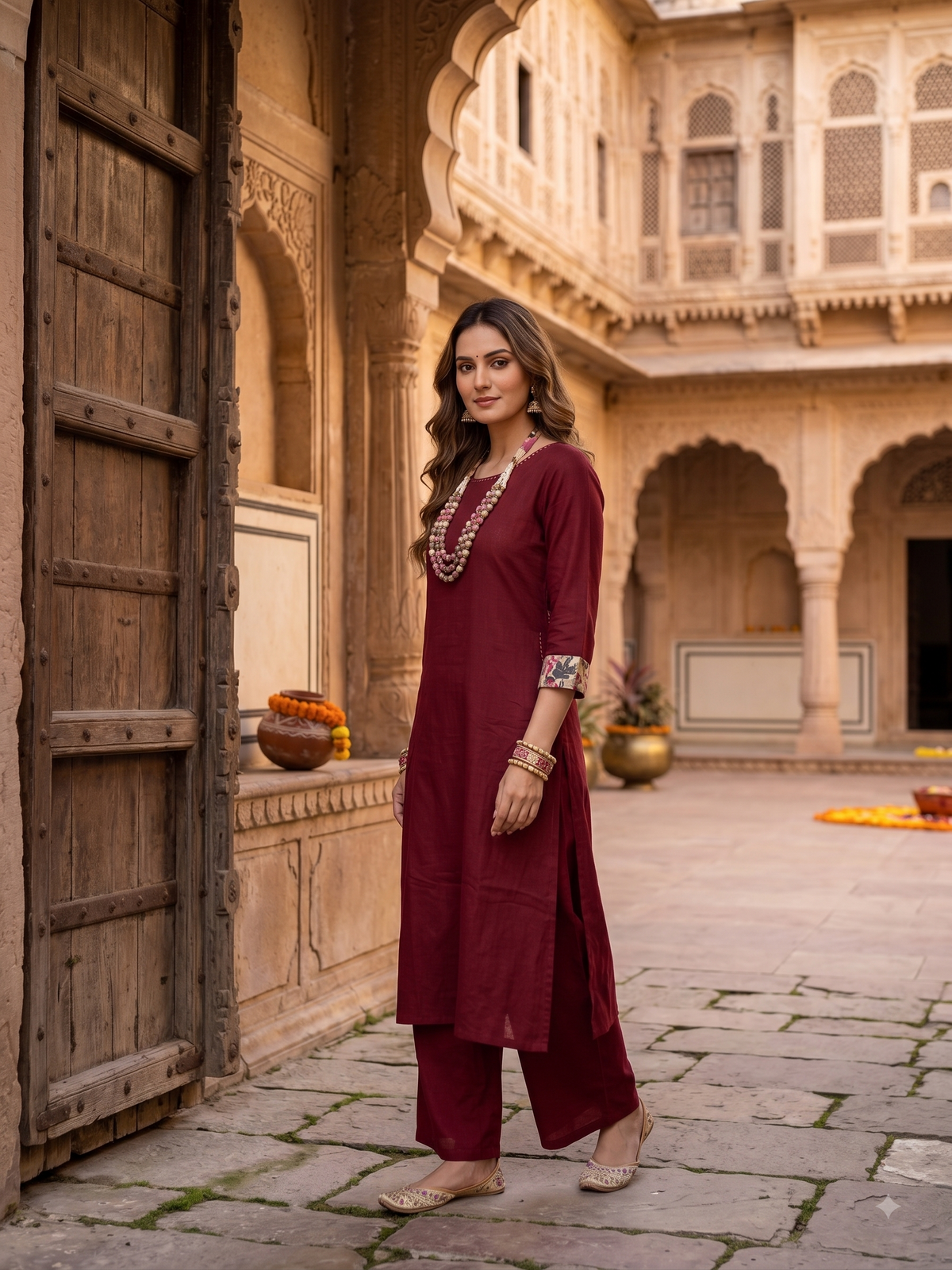 The Ranihaar Kurti Set with Necklace