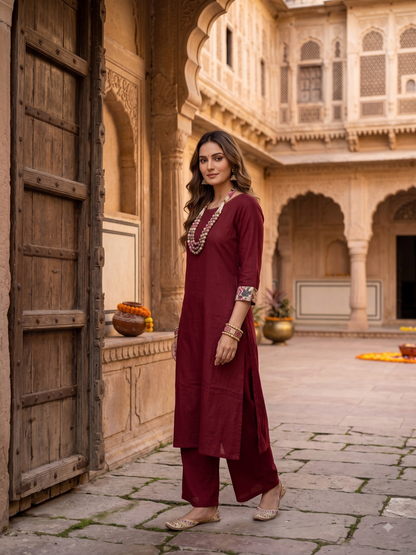 The Ranihaar Kurti Set with Necklace