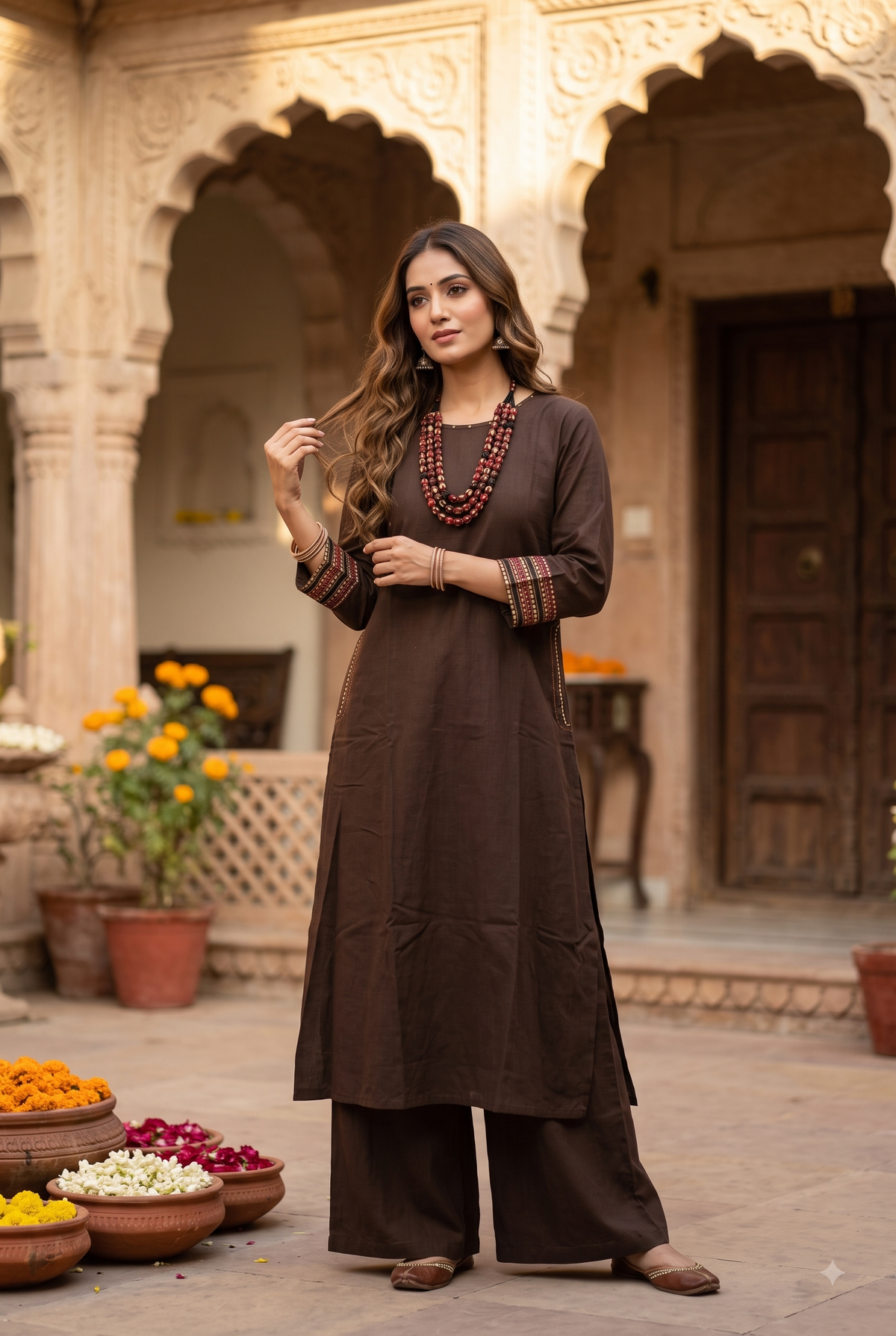 The Ranihaar Kurti Set with Necklace