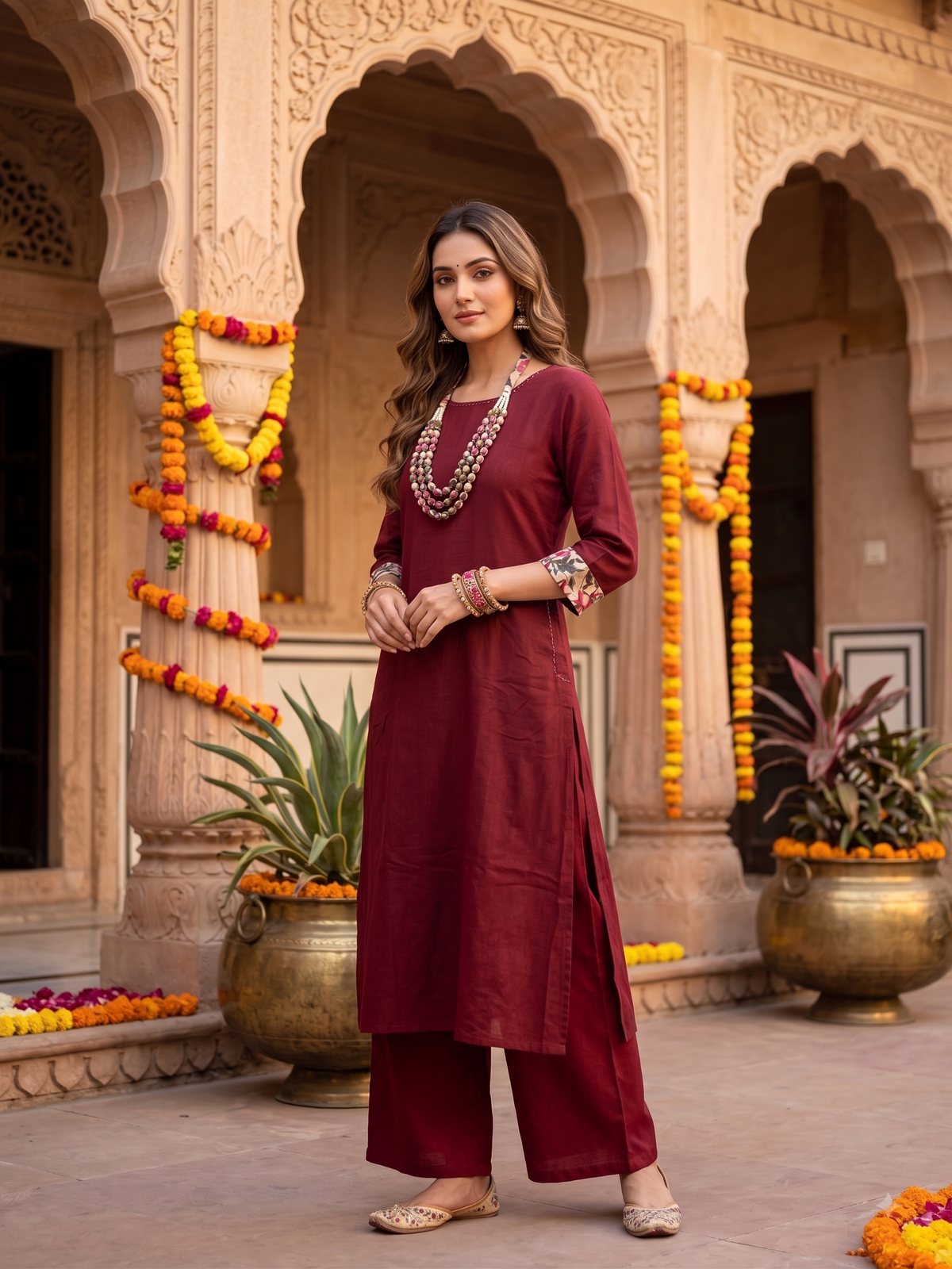The Ranihaar Kurti Set with Necklace