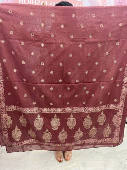The Zaina Mulcotton Dupatta Set With Zari Embroidery
