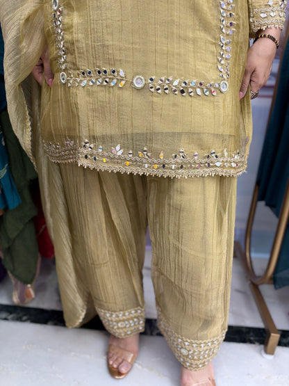 The Shehzaadi Farsi Salwar Set with Mirrorwork