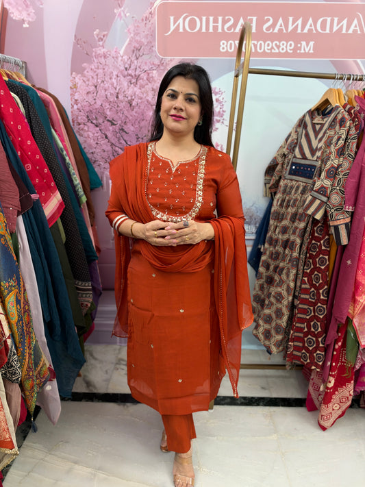 The Param Gota Patti Embroidered Dupatta Set