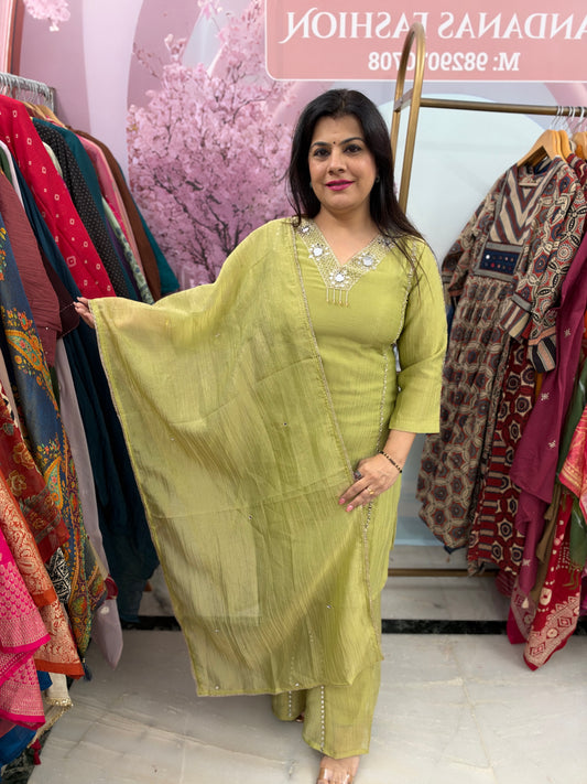 The Gurleen Crush Tissue Dupatta Set