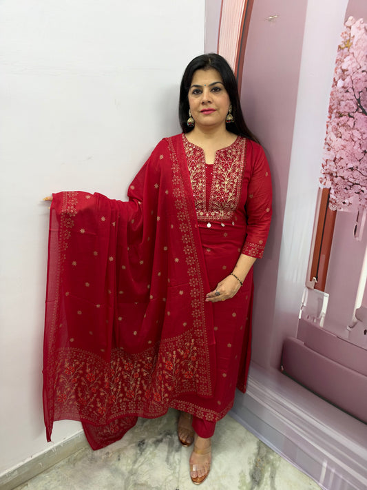 The Zaar Dupatta Set With Zari Embroidery