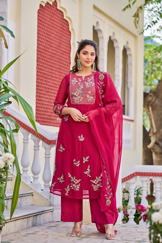 Pink Morni Dupatta Set