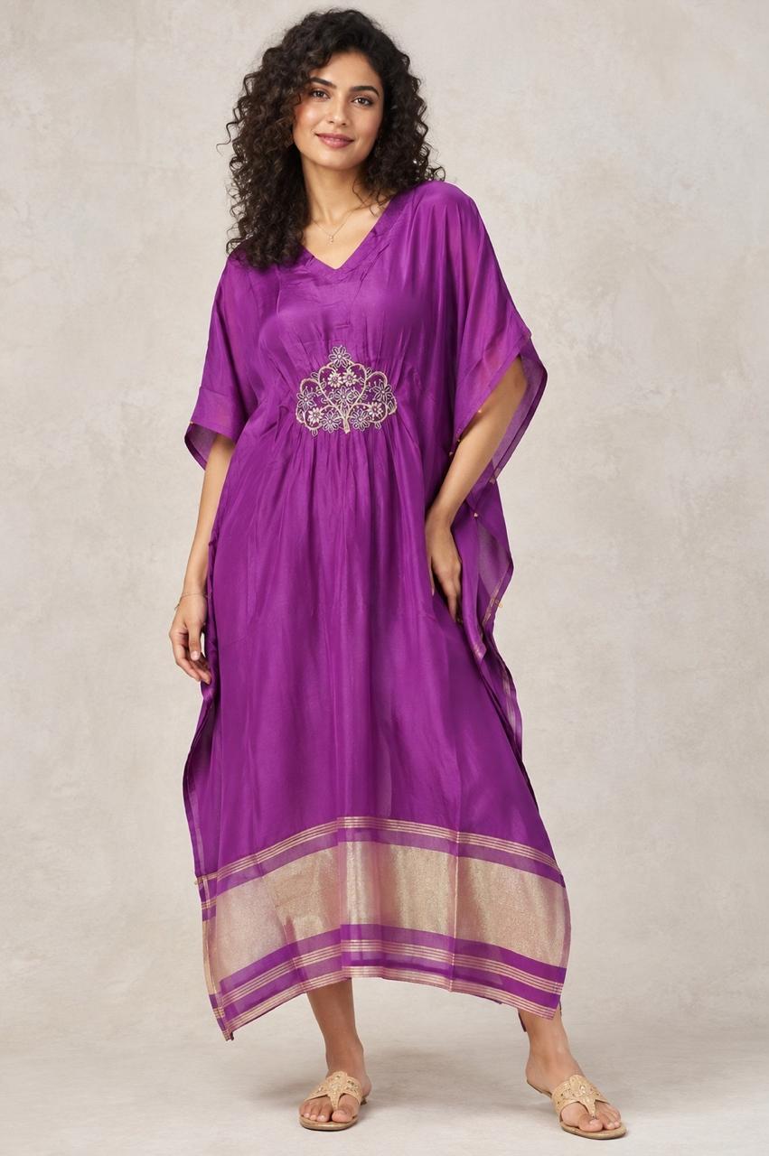 The Tiara Motif Embroidered Kaftan